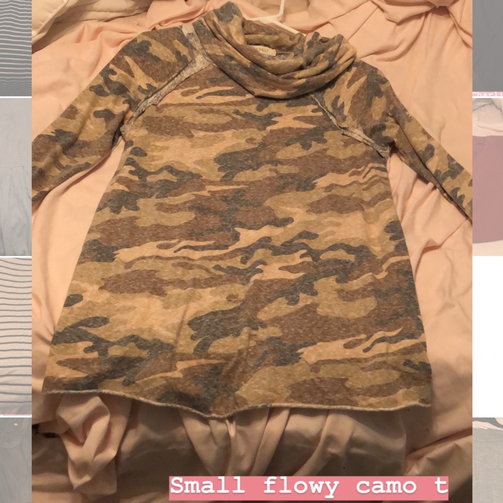 Cowell neck camo top